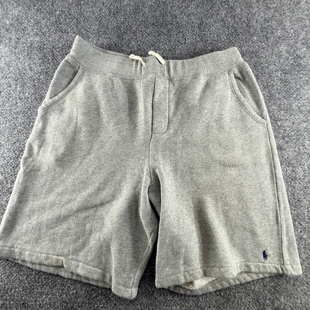Polo Ralph Lauren Boys XL 18-20 Gray Fleece Sweat Shorts Embroidered Pony Logo